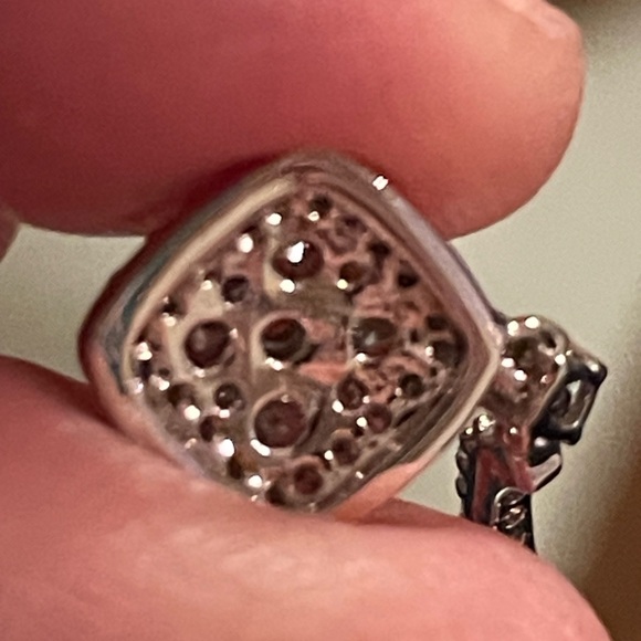 Macy's Silver and Diamond Drop Earrings - Picture 3 of 7